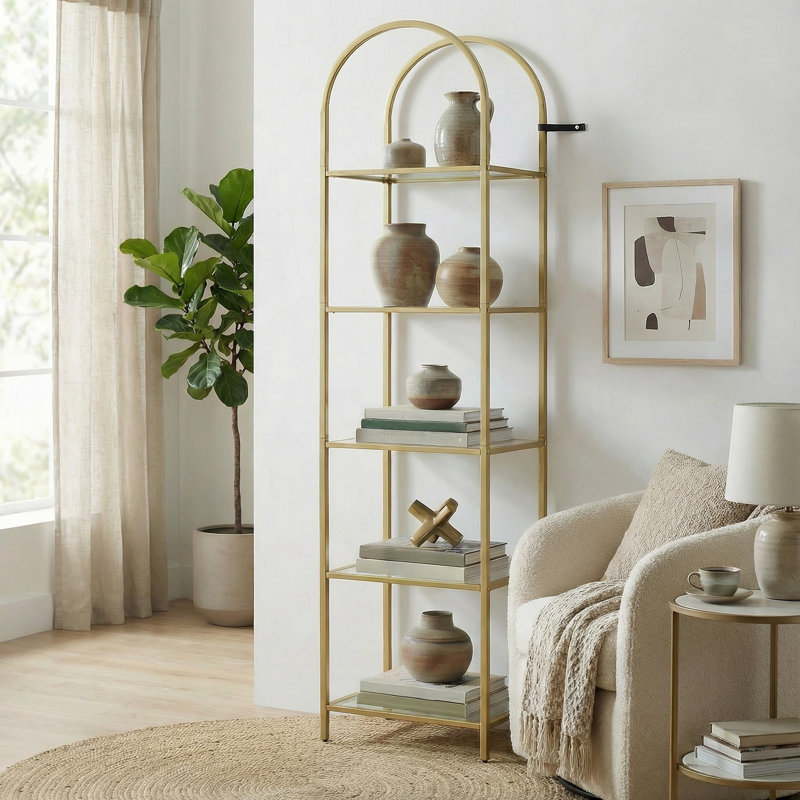 Steelside™ Adrianne 72.2'' H x 15.7'' W Steel Etagere Bookcase